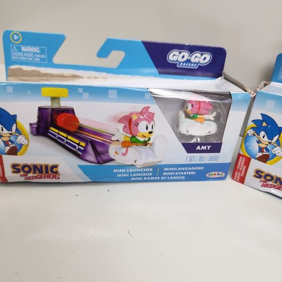 Sonic the Hedgehog Go-Go Racers Mini Launchers Set of 3 Sonic Amy & Tails NEW - Picture 3 of 7